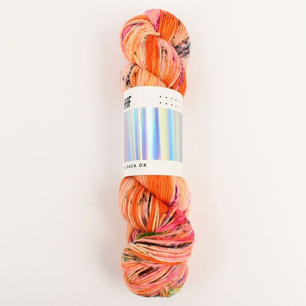 Hedgehog Fibres Alpaca DK Yarn Merino Alpaca 246 Yds Bright Orange Multi Colorwa